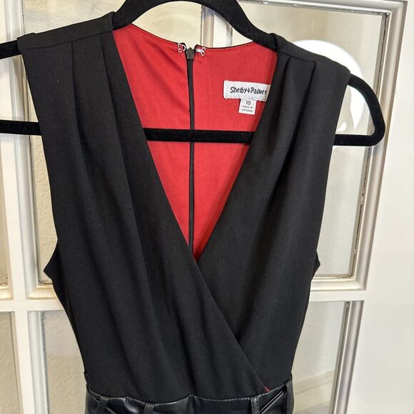 Vintage Houndstooth Jumpsuit Belted Split Leg Women's Size 10 Holiday Party - Picture 8 of 10